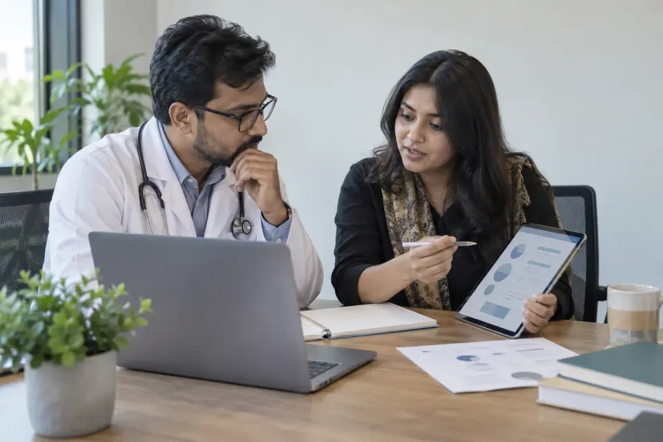 Doctor and specialist planning the professional profile Doctor and specialist planning the professional profile
