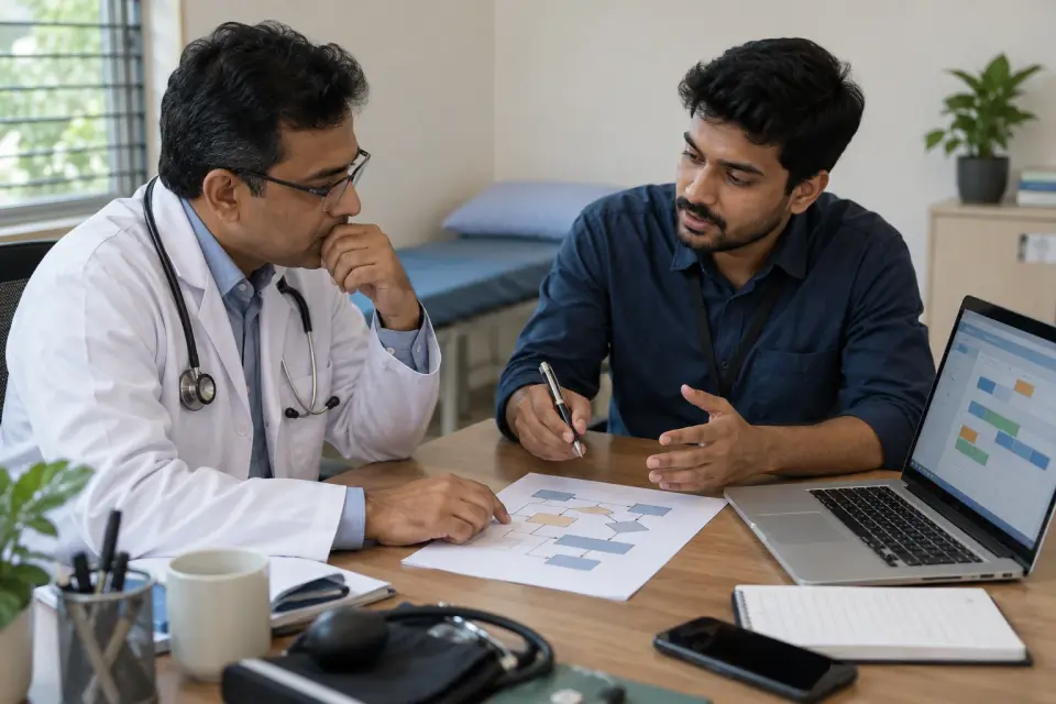 Doctor and specialist mapping a scheduling workflow Doctor and specialist mapping a scheduling workflow