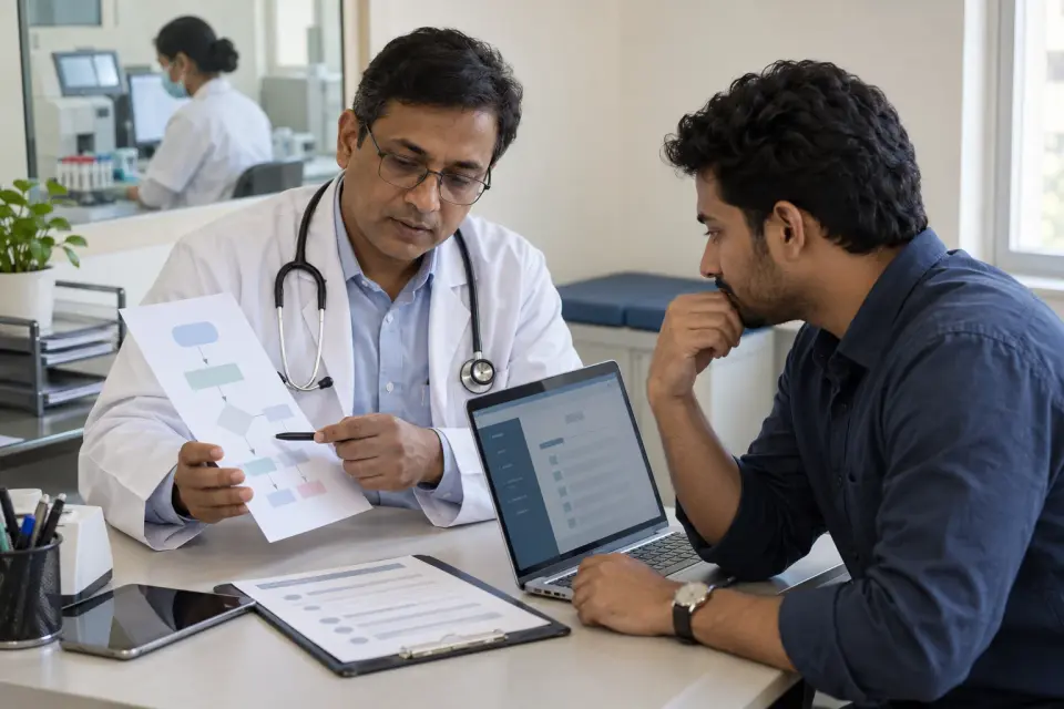 Pathologist and specialist mapping the reporting workflow Pathologist and specialist mapping the reporting workflow