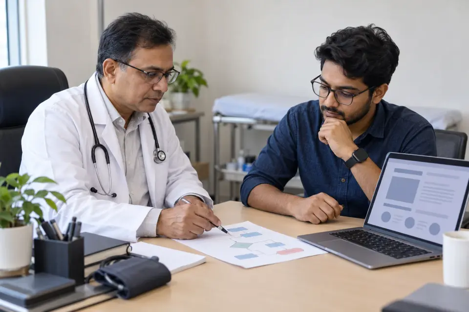 Doctor and specialist planning a professional profile